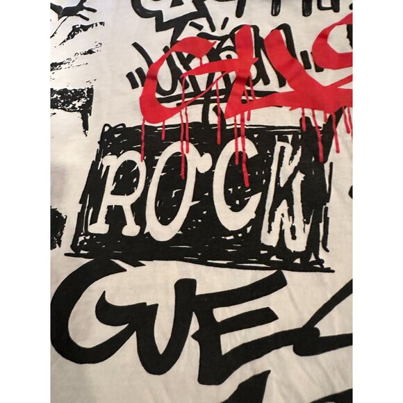 Guess Graphic Tee – Size S – “Rock On/Graffiti” Style - Picture 5 of 12